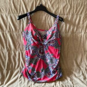 Tankini top -bright coral